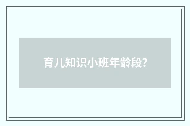 育儿知识小班年龄段?