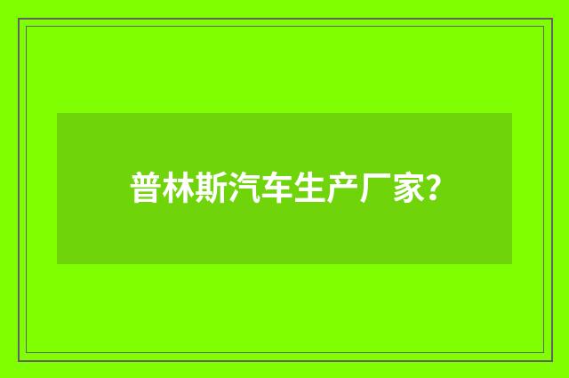 普林斯汽车生产厂家？