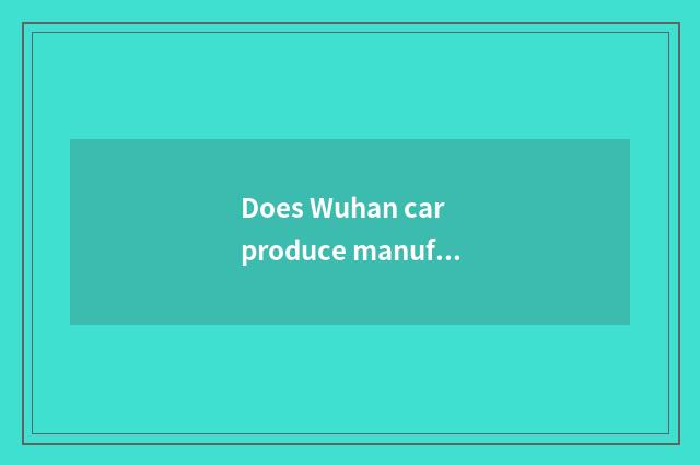Does Wuhan car produce manufacturer to have?