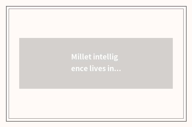 Millet intelligence lives in App - to unscramble the future that wisdom lives
