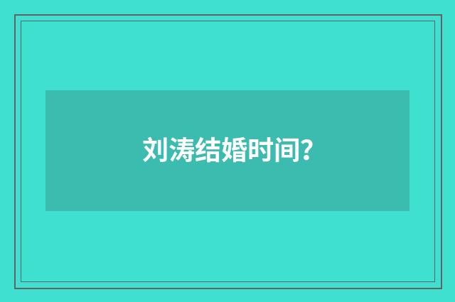 刘涛结婚时间？