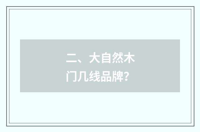二、大自然木门几线品牌?
