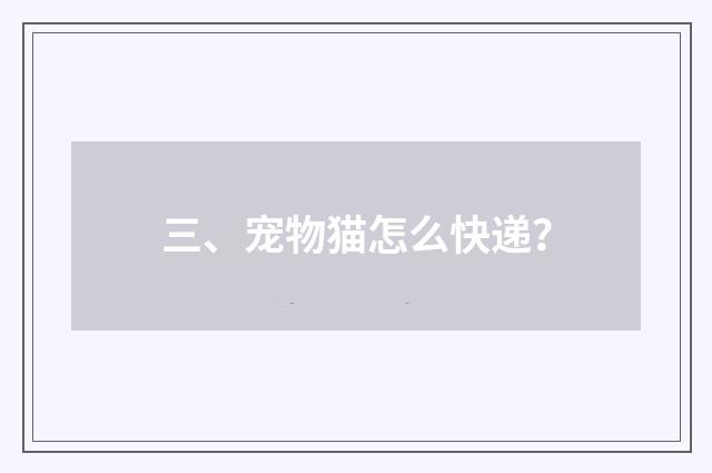 三、宠物猫怎么快递？