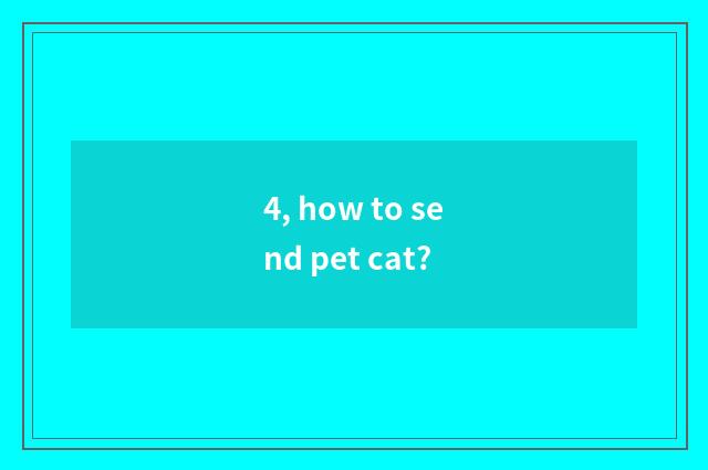 4, how to send pet cat?
