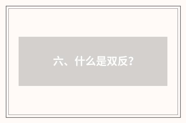 六、什么是双反?
