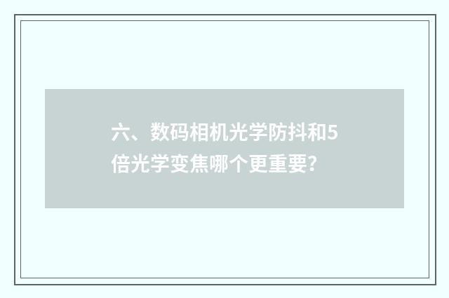 六、数码相机光学防抖和5倍光学变焦哪个更重要?