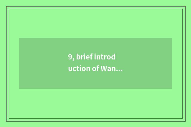 9, brief introduction of Wang Laoji company?