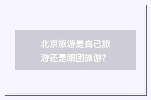 北京旅游是自己旅游还是跟团旅游?