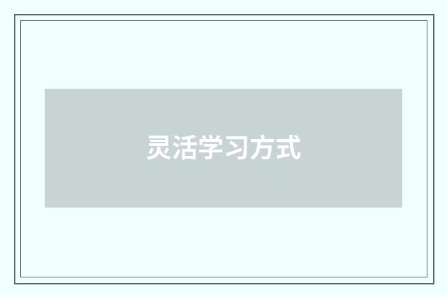 灵活学习方式