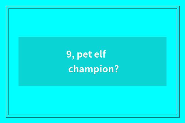 9, pet elf champion?