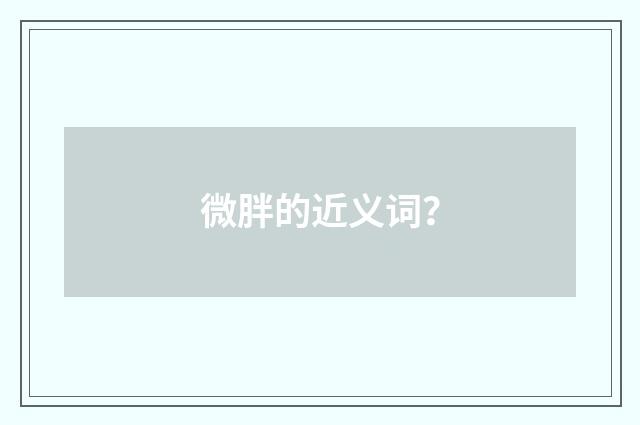 微胖的近义词？