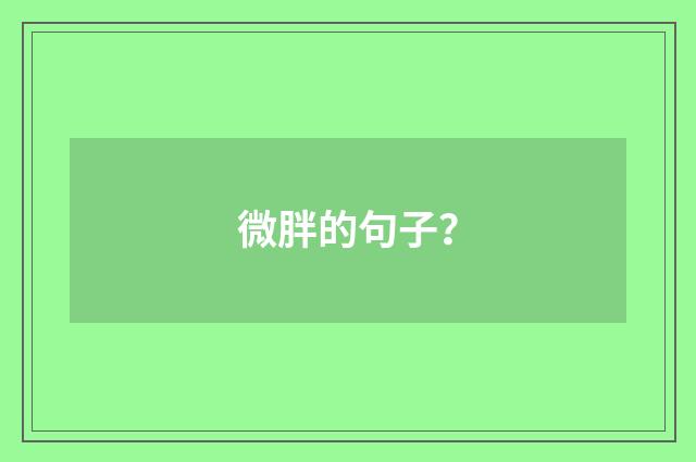 微胖的句子?