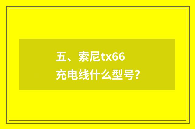 五、索尼tx66充电线什么型号？
