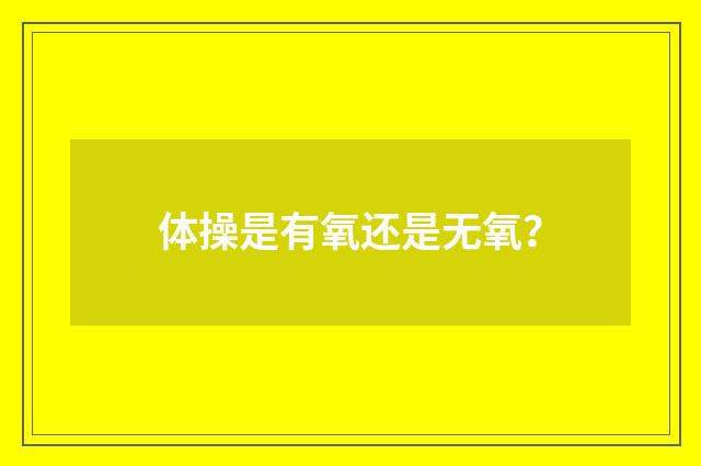 体操是有氧还是无氧?