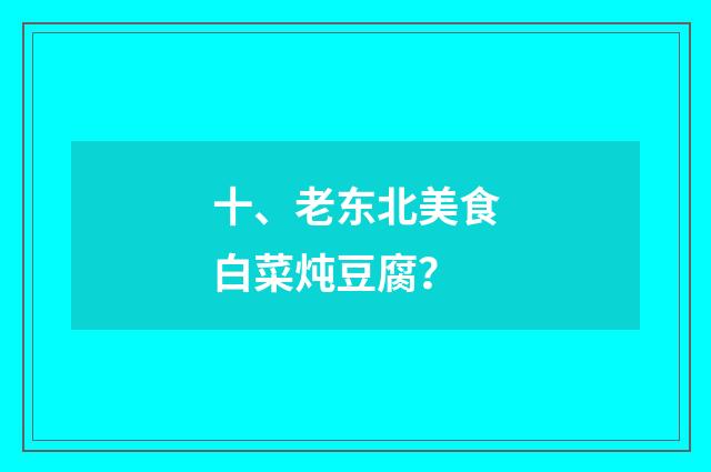 十、老东北美食白菜炖豆腐?