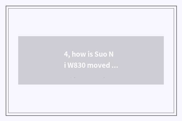 4, how is Suo Ni W830 moved into Chinese?