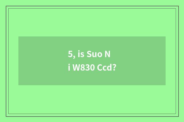 5, is Suo Ni W830 Ccd?