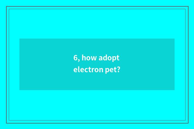 6, how adopt electron pet?