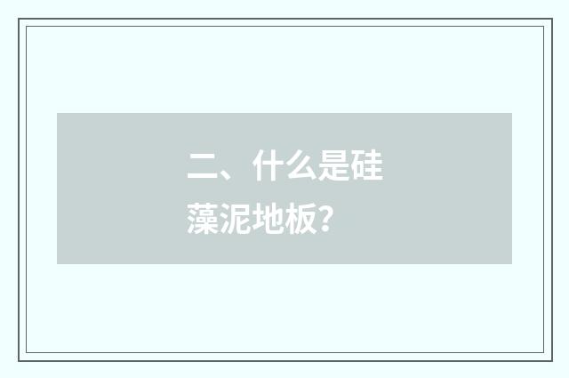 二、什么是硅藻泥地板？
