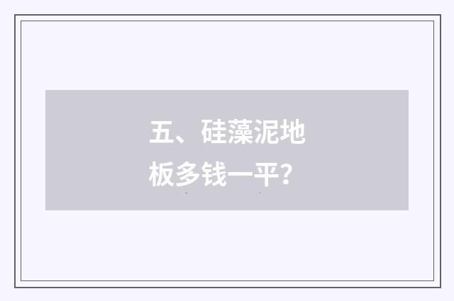 五、硅藻泥地板多钱一平?