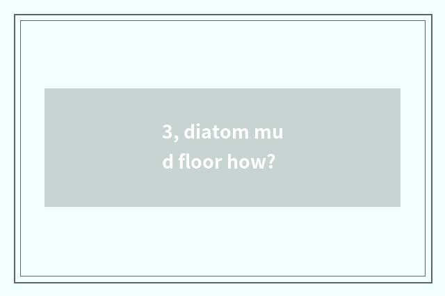 3, diatom mud floor how?