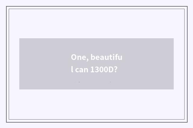 One, beautiful can 1300D?
