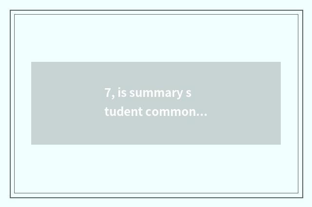 7, is summary student common mental health problem?