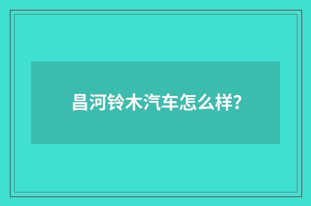 昌河铃木汽车怎么样?
