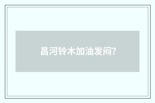 昌河铃木加油发闷？