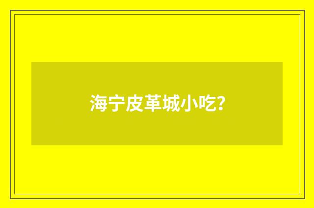 海宁皮革城小吃?