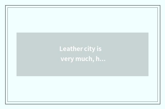 Leather city is very much, hear city of Hai Ning leather is very good, who knows