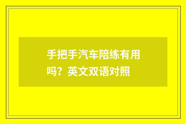 手把手汽车陪练有用吗?英文双语对照