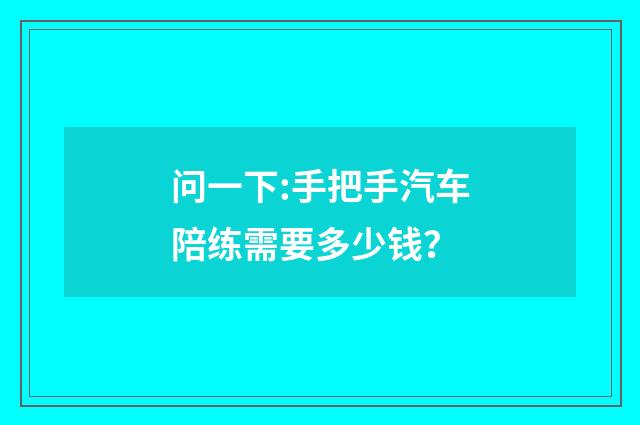 问一下:手把手汽车陪练需要多少钱？