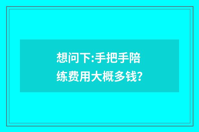想问下:手把手陪练费用大概多钱?