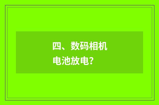 四、数码相机电池放电?