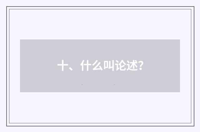 十、什么叫论述?