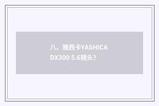 八、雅西卡YASHICA DX300 5.6镜头？