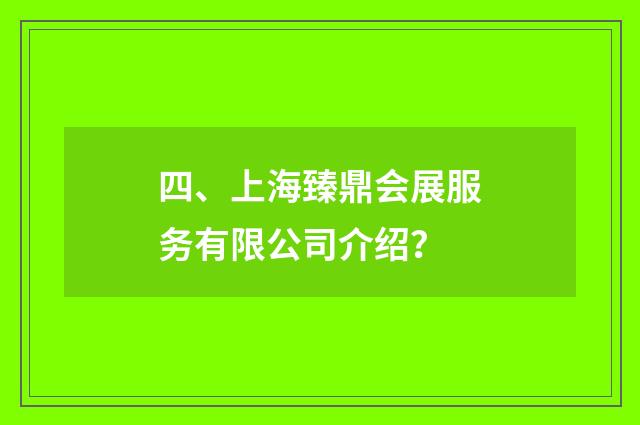 四、上海臻鼎会展服务有限公司介绍?