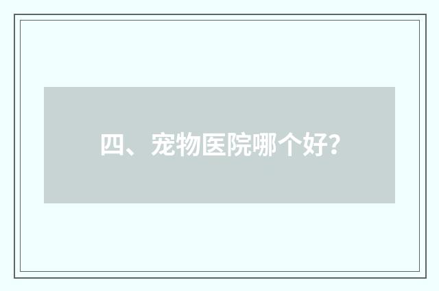 四、宠物医院哪个好？