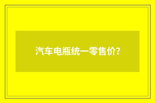 汽车电瓶统一零售价?