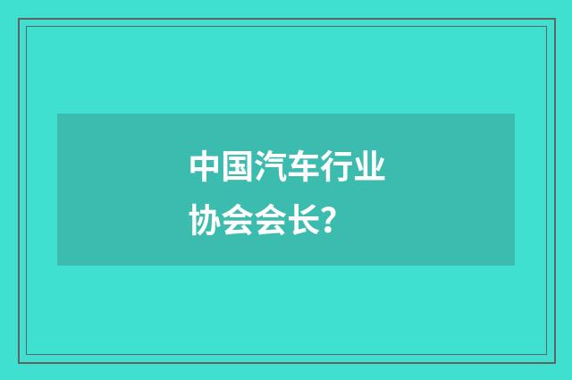 中国汽车行业协会会长?