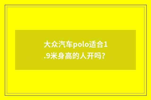 大众汽车polo适合1.9米身高的人开吗?
