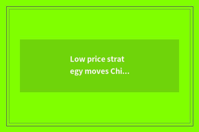 Low price strategy moves Chinese consumer