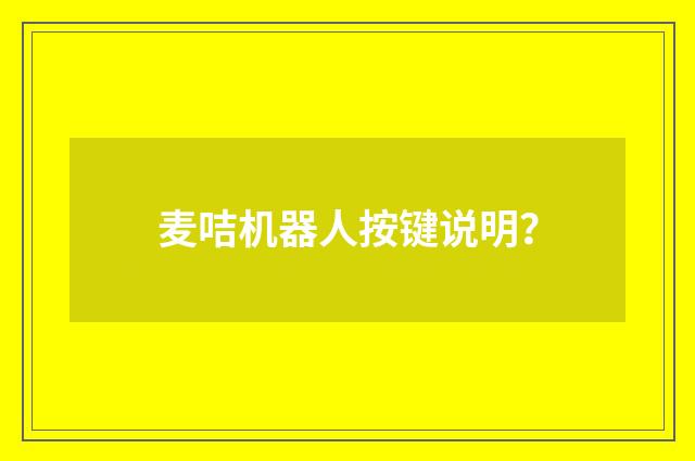 麦咭机器人按键说明？