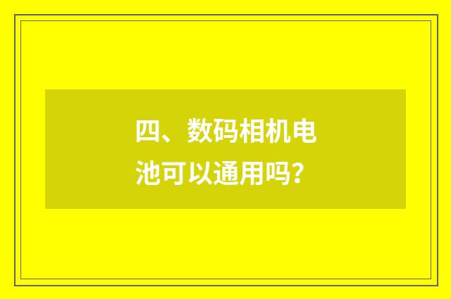 四、数码相机电池可以通用吗？