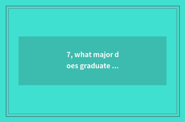 7, what major does graduate school of college of southwest finance and economics