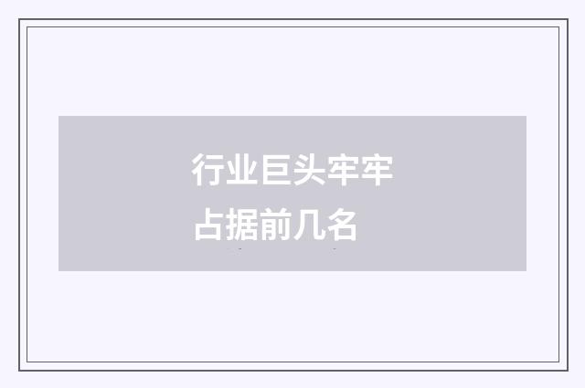行业巨头牢牢占据前几名