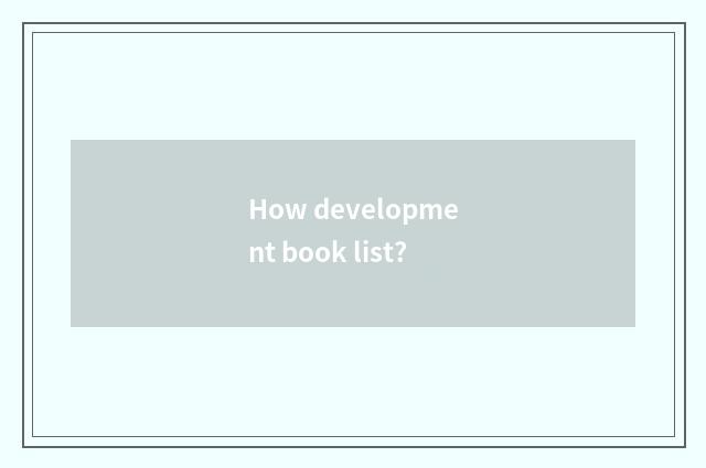How development book list?