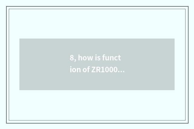 8, how is function of ZR1000 of card Western Europe installed?