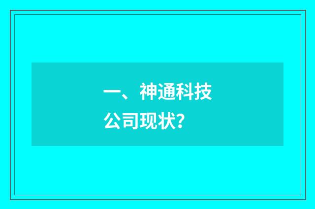一、神通科技公司现状?